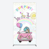 Aperturee - Aperturee Lovely Cartoon Sunny Rainbow Birthday Rectangle Backdrop